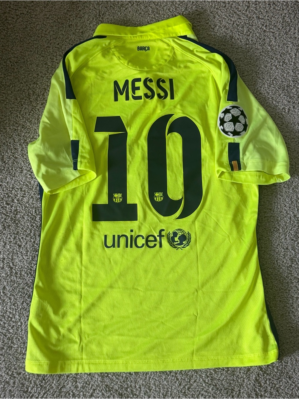 2014-15 FC Barcelona Lionel Messi Away Nike Player Version Jersey